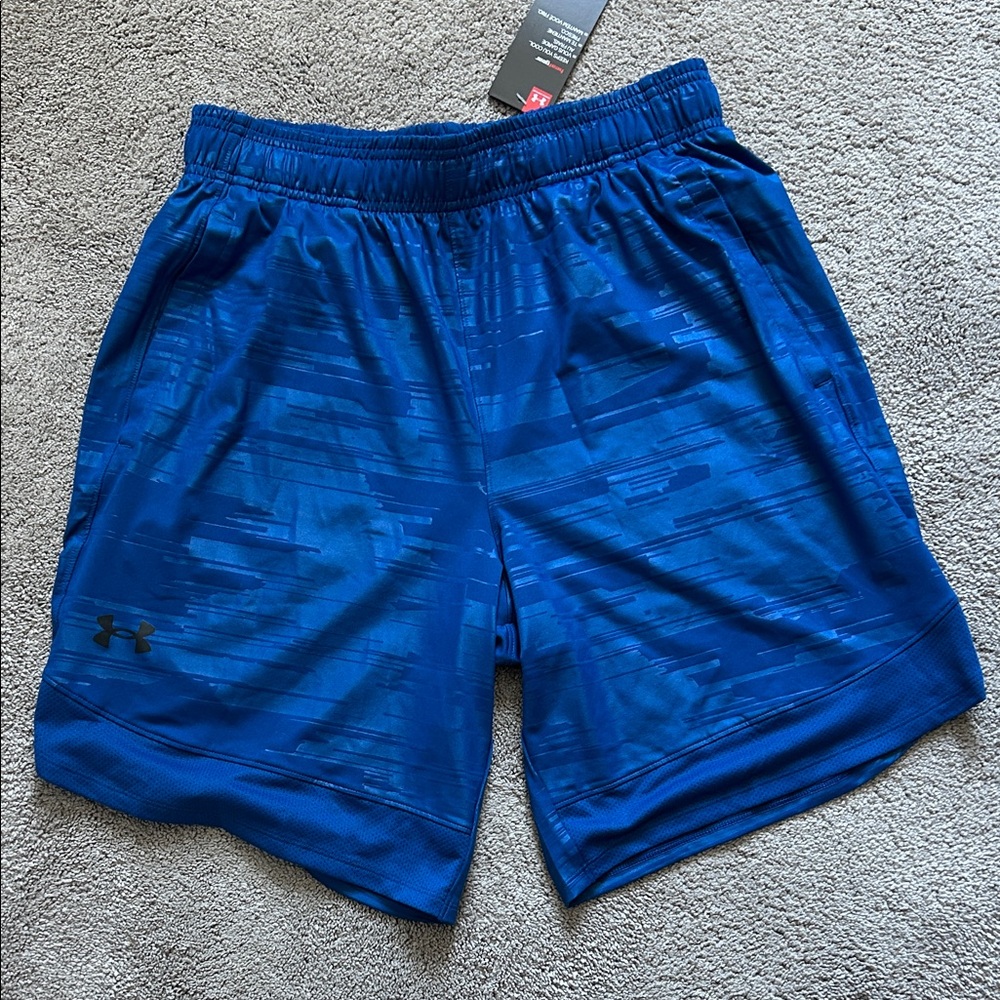 NWT Under Armour Men's Medium Vibrant Blue Athletic Shorts